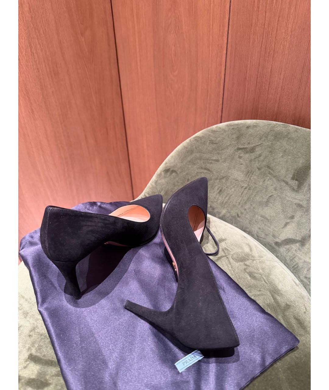 PRADA Черные замшевые туфли, фото 8