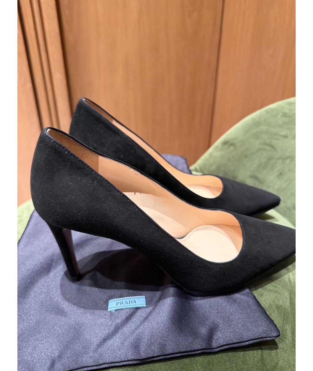 PRADA Черные замшевые туфли, фото 9