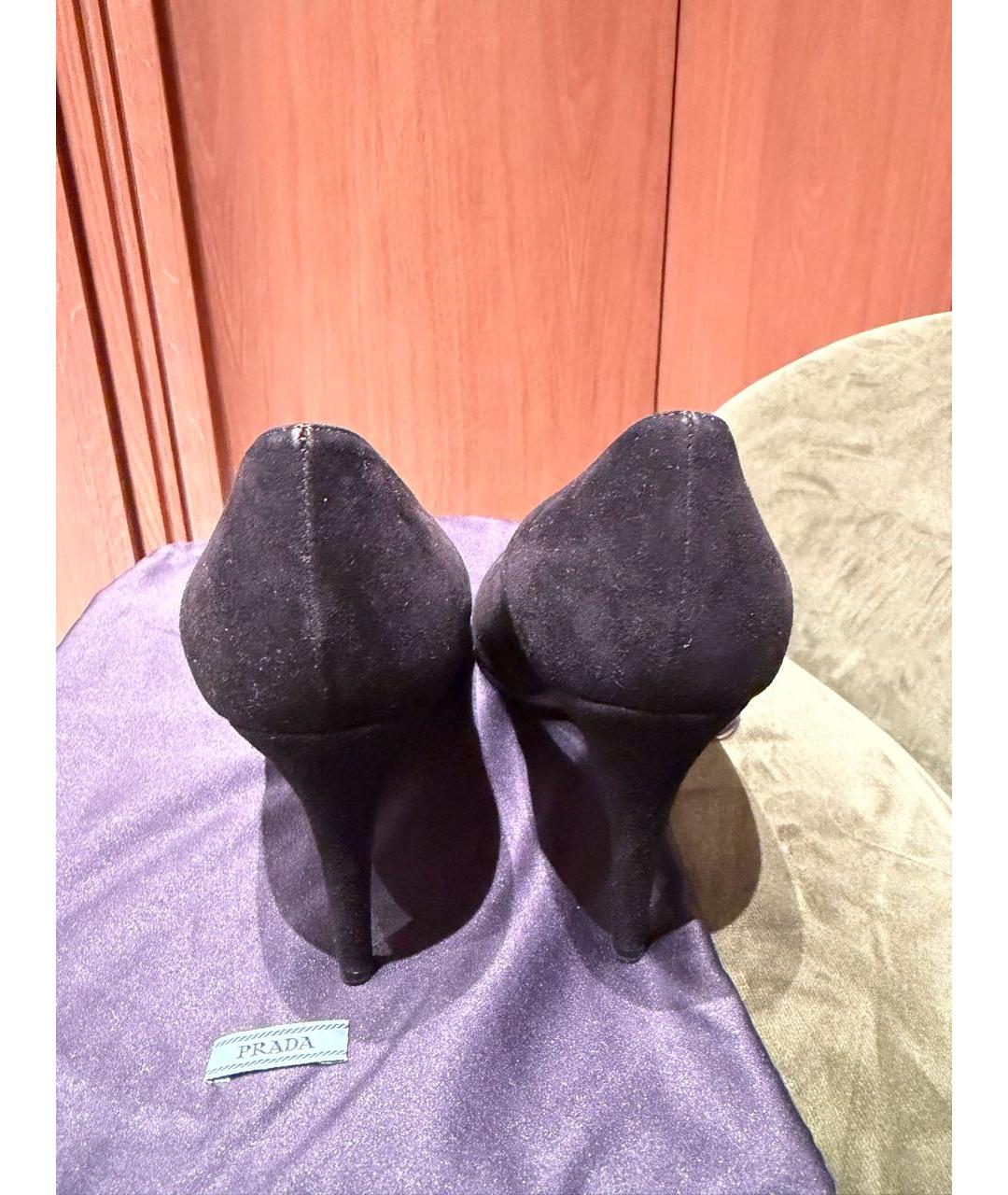 PRADA Черные замшевые туфли, фото 4