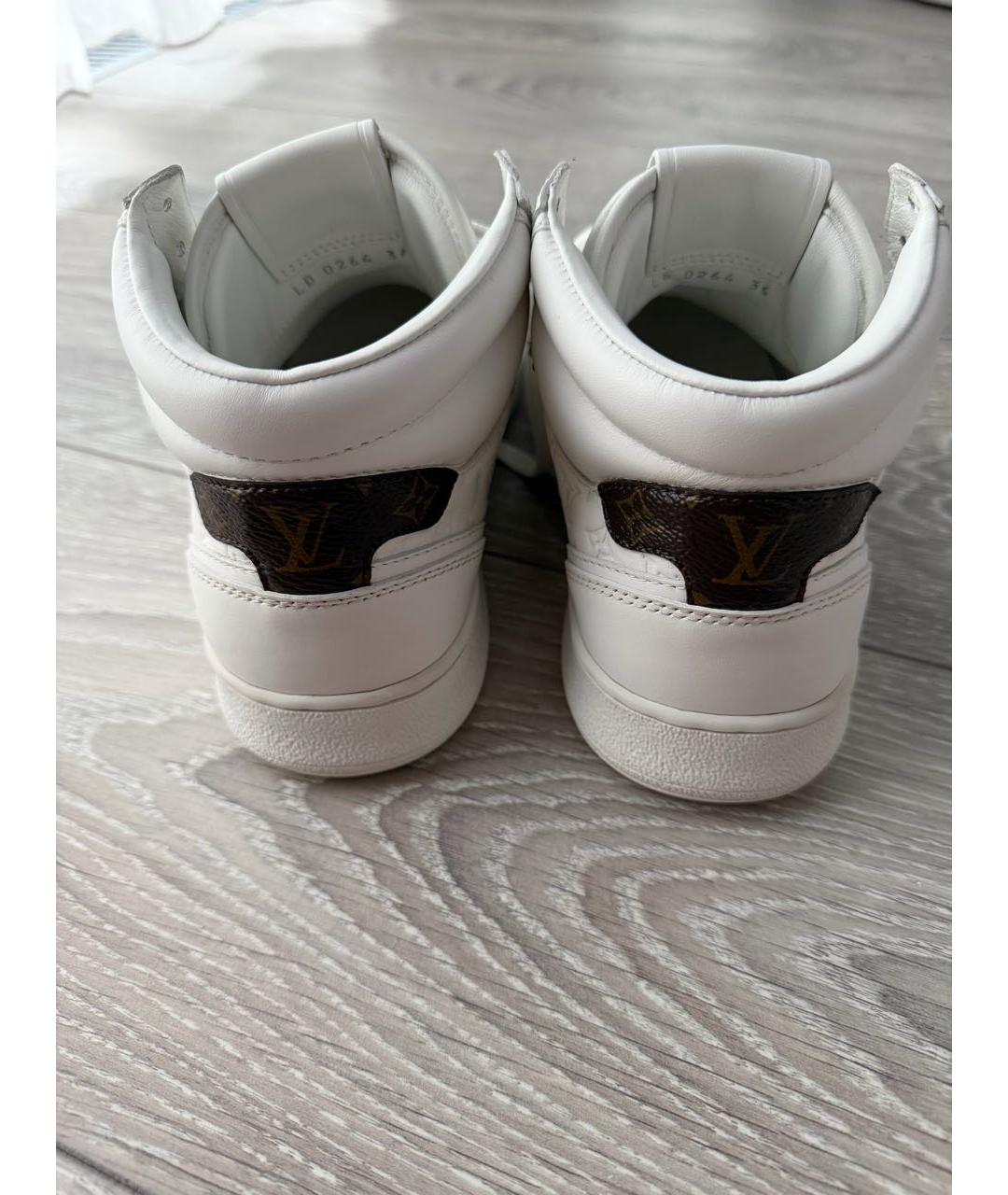 LOUIS VUITTON Белые кожаные кроссовки, фото 4