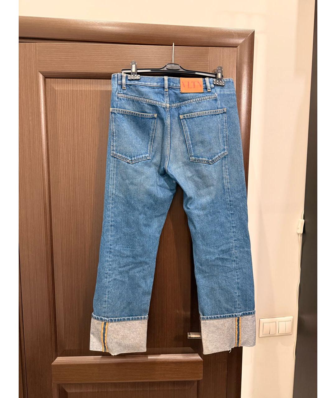 VALENTINO Синие хлопковые прямые джинсы, фото 2