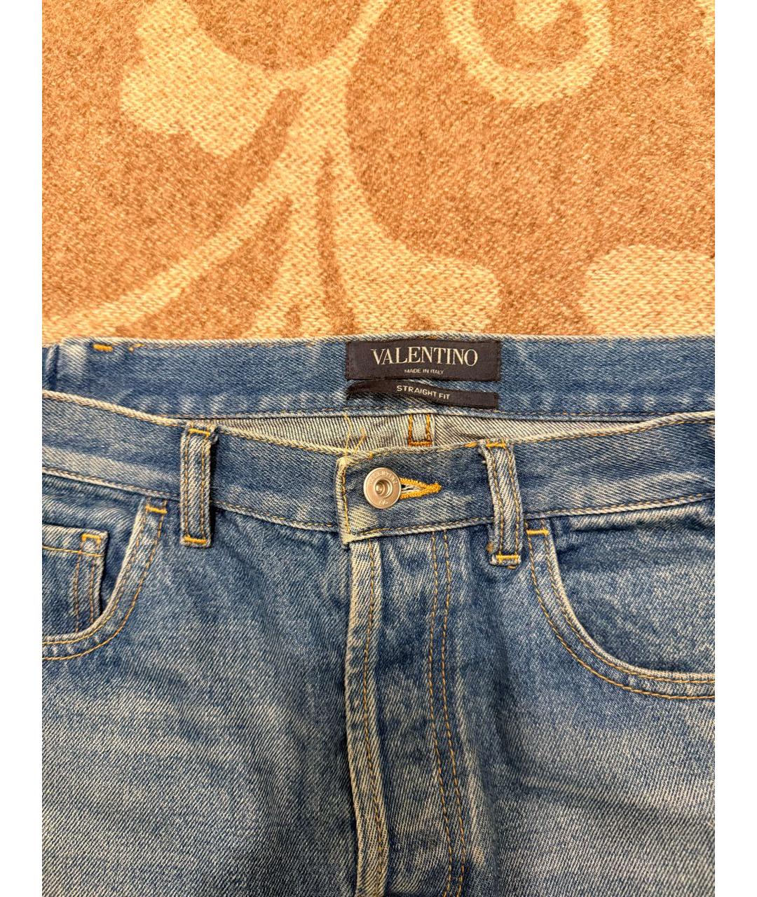 VALENTINO Синие хлопковые прямые джинсы, фото 3