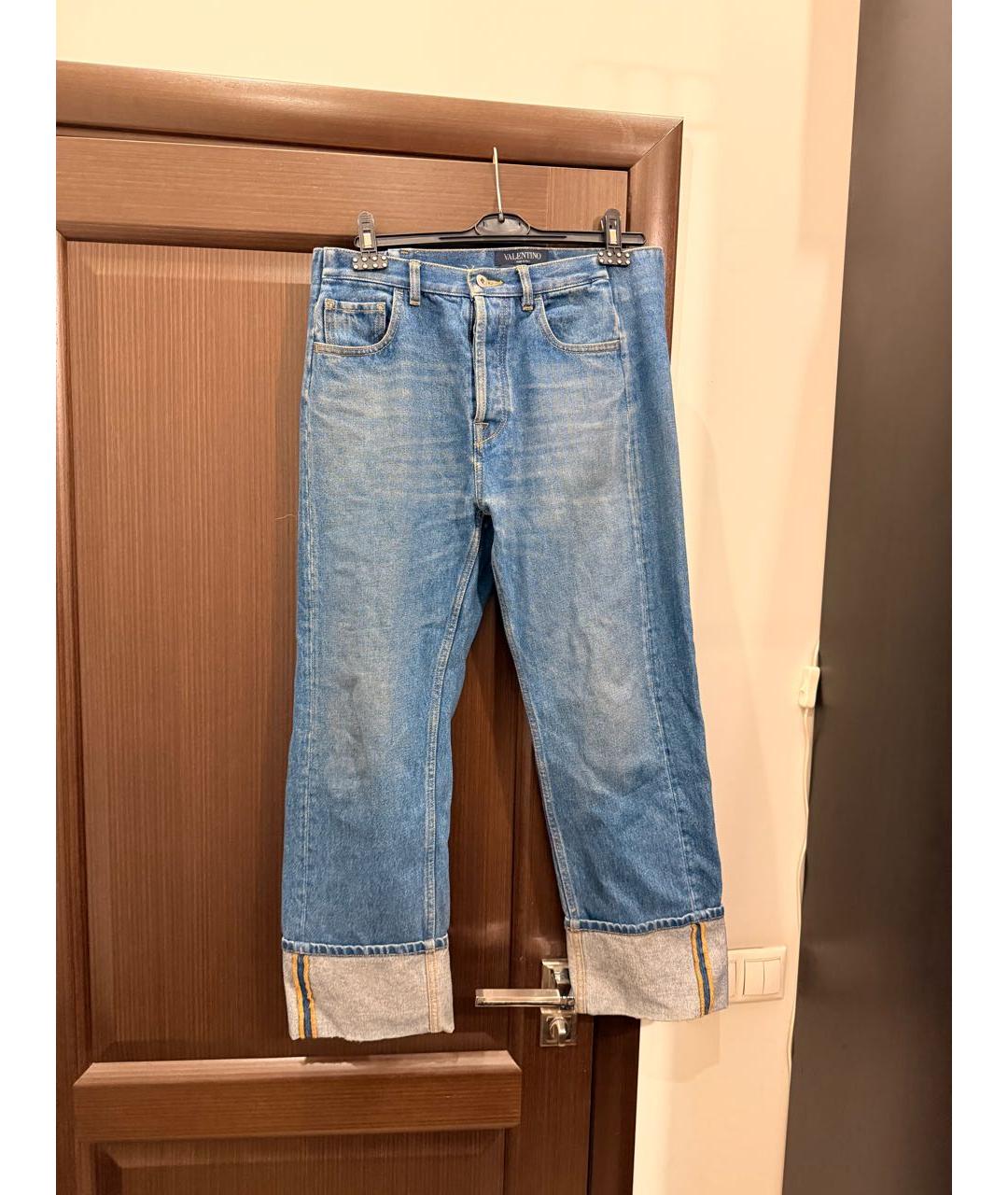 VALENTINO Синие хлопковые прямые джинсы, фото 7
