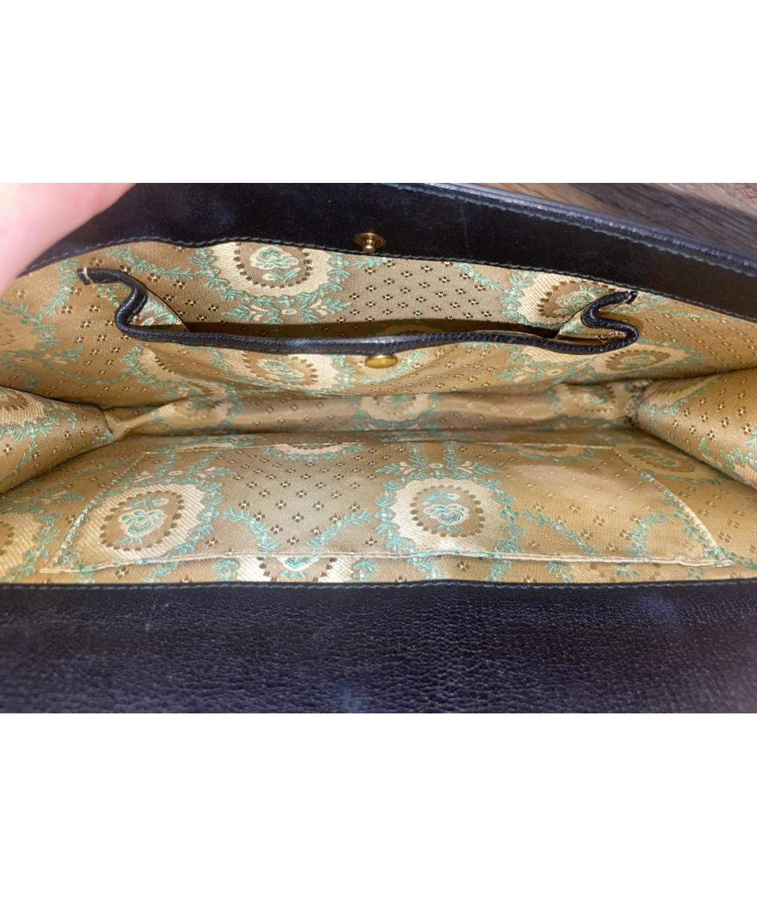 GUCCI Черная кожаная сумка с короткими ручками, фото 6