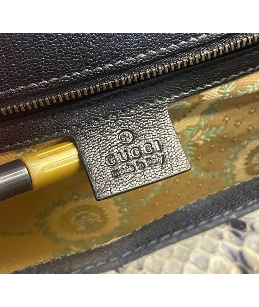 GUCCI Черная кожаная сумка с короткими ручками, фото 5