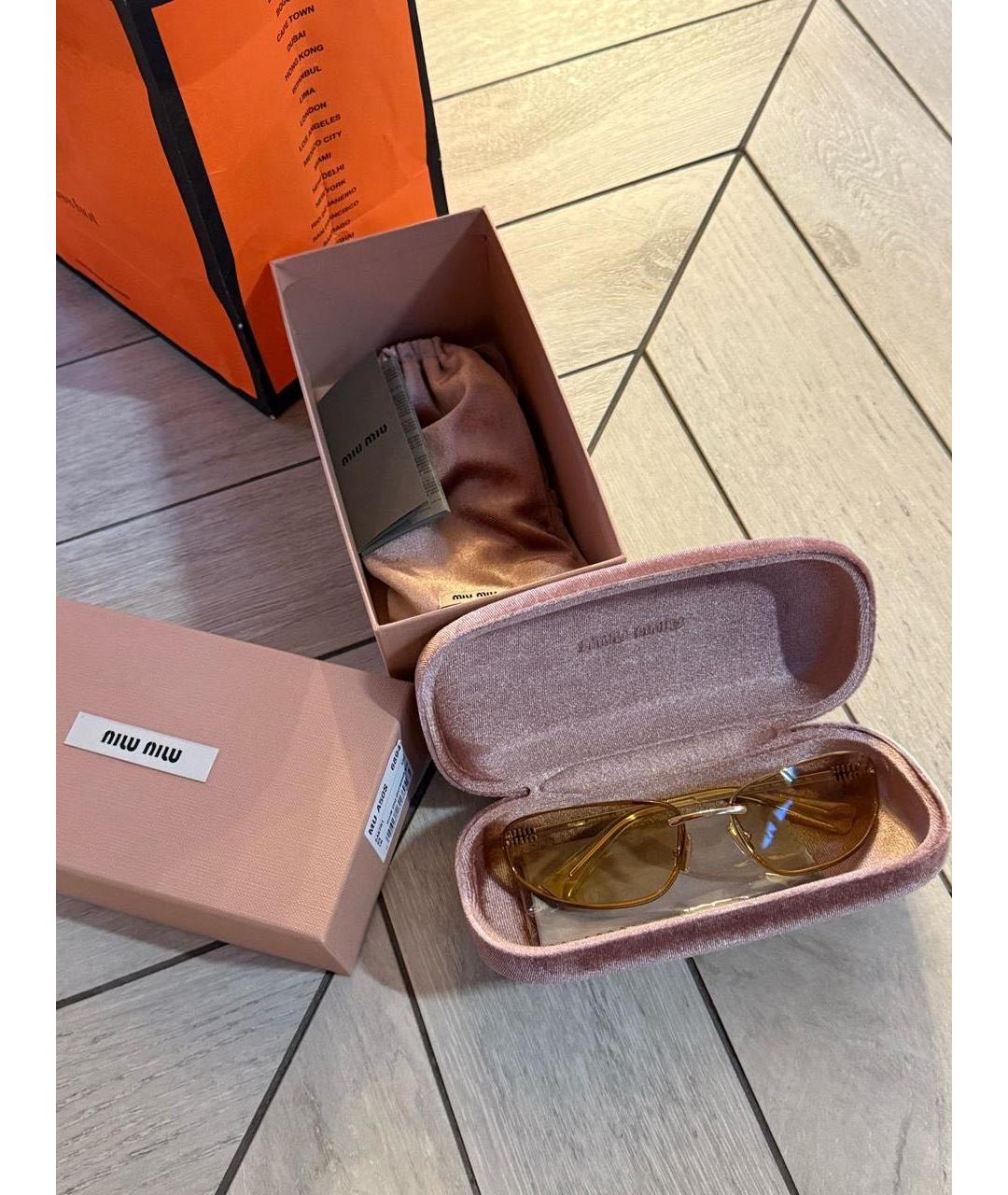 MIU MIU Желтые солнцезащитные очки, фото 3