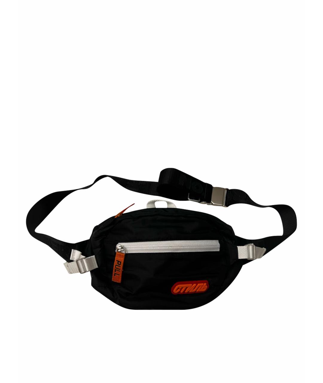 HERON PRESTON Черная синтетическая поясная сумка, фото 1