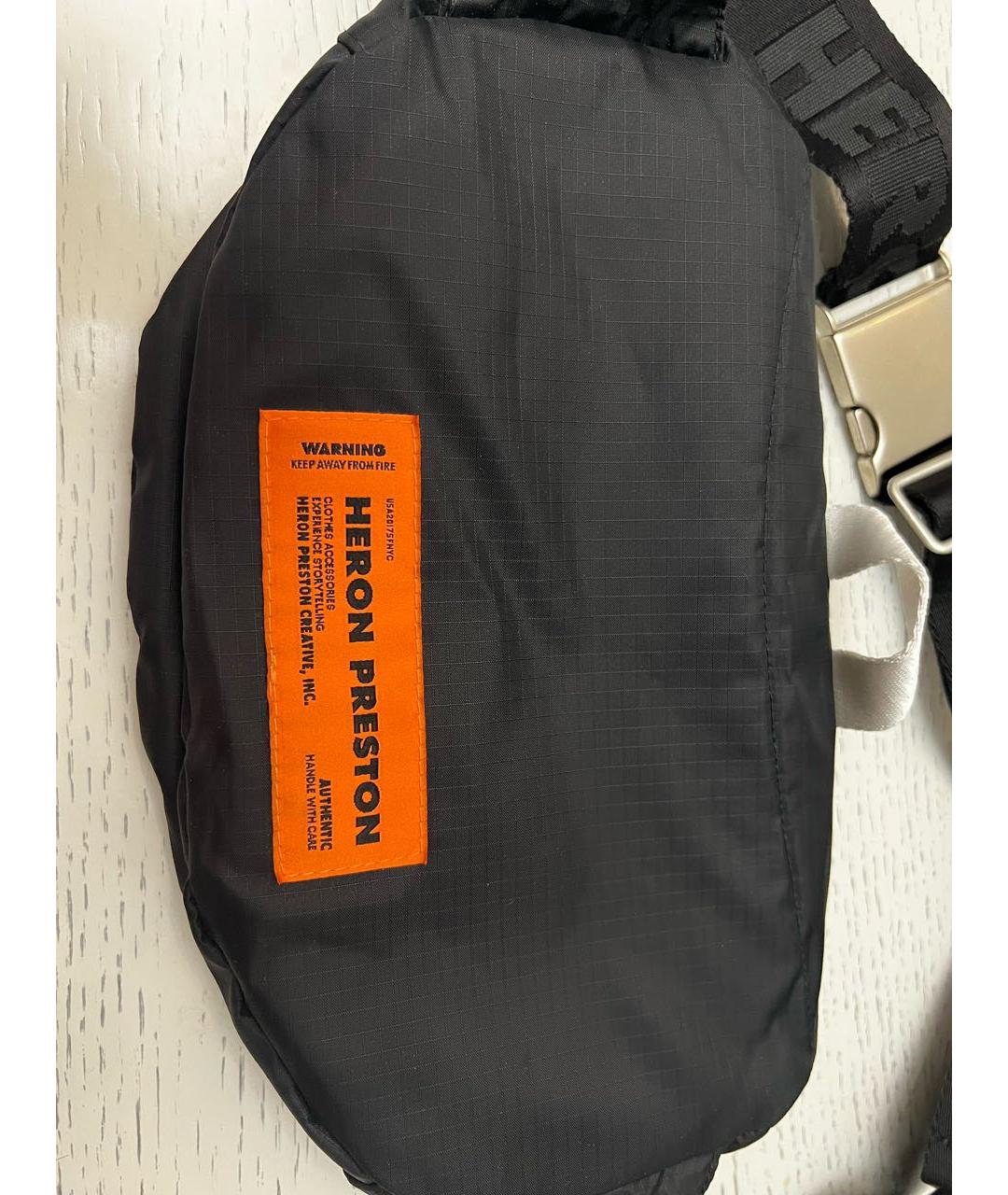 HERON PRESTON Черная синтетическая поясная сумка, фото 3