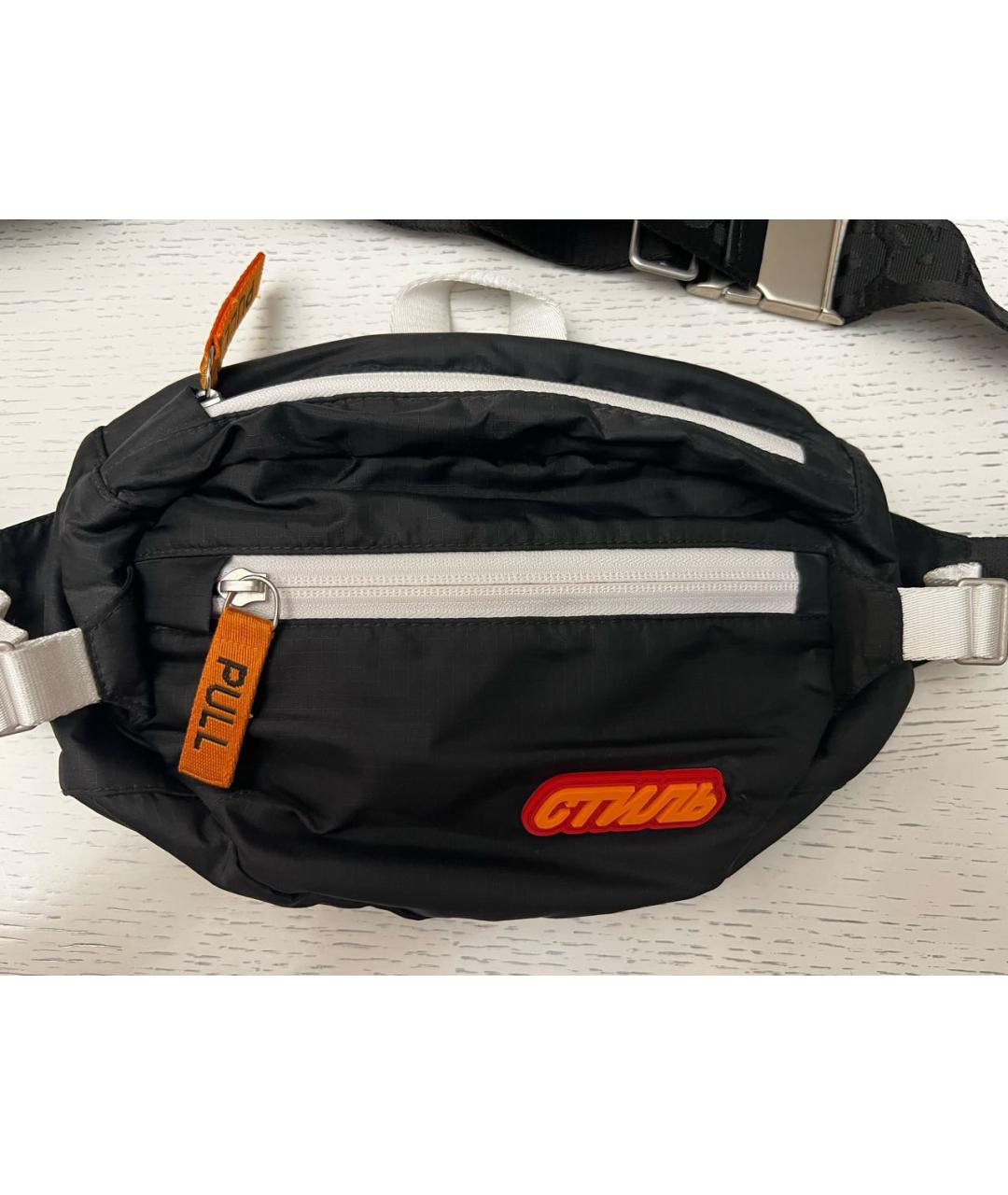 HERON PRESTON Черная синтетическая поясная сумка, фото 2