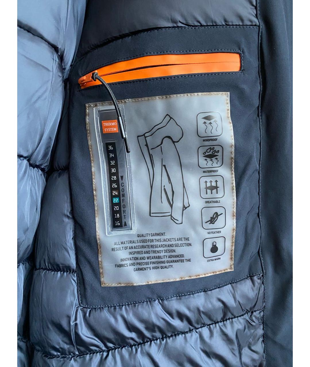 CAVALLI CLASS Темно-синяя полиэстеровая куртка, фото 6