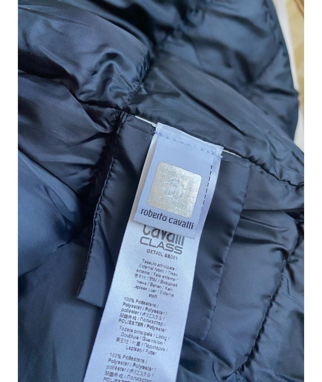 CAVALLI CLASS Темно-синяя полиэстеровая куртка, фото 7