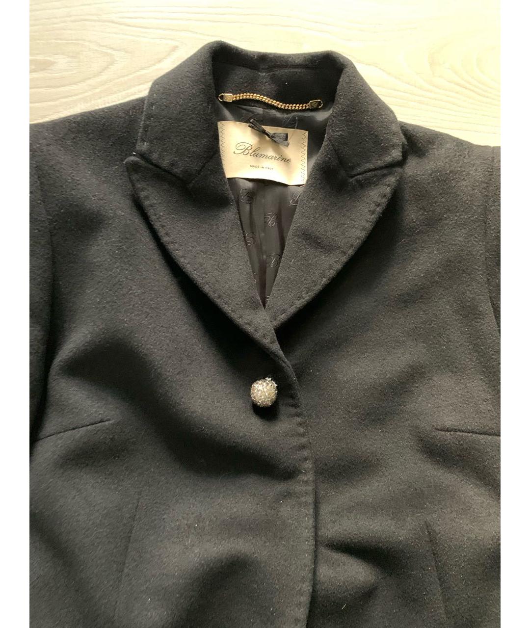 BLUMARINE Черное шерстяное пальто, фото 4