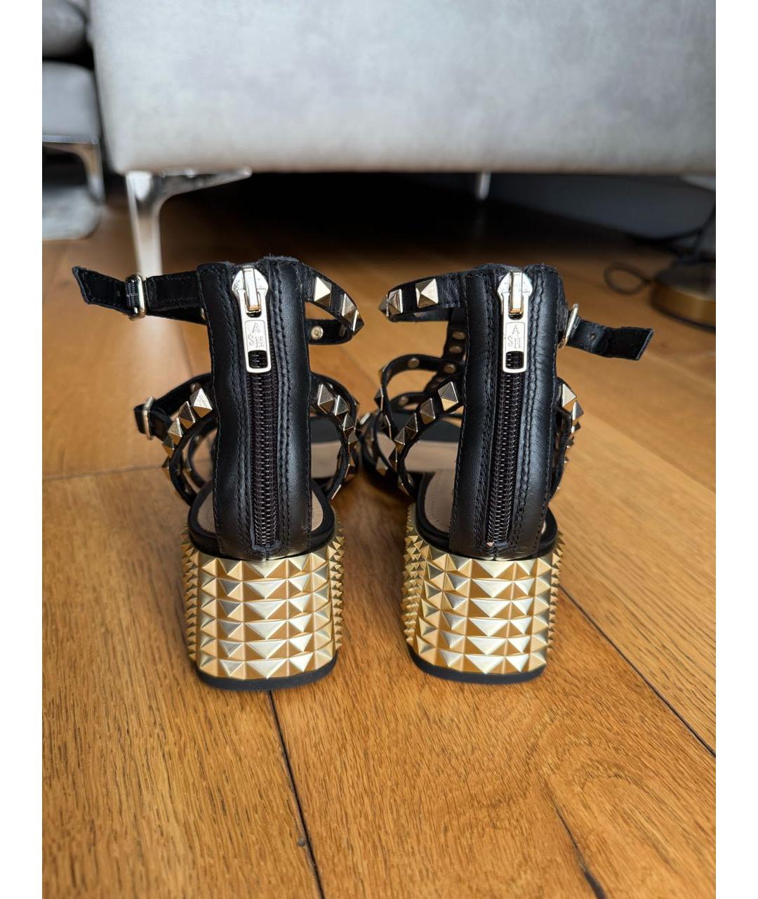 ASH Черные кожаные босоножки, фото 4