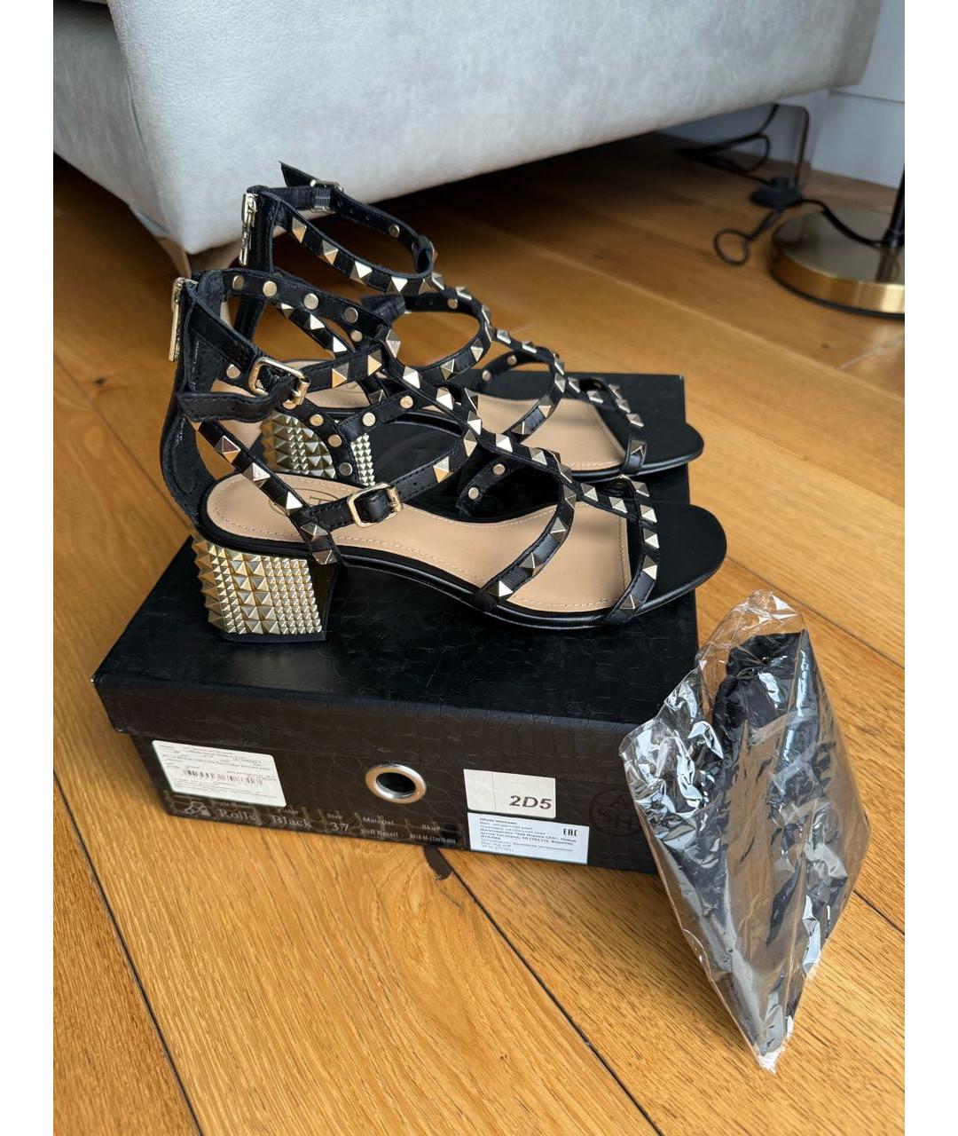 ASH Черные кожаные босоножки, фото 5