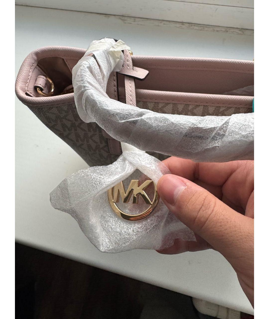 MICHAEL KORS Коралловая кожаная сумка через плечо, фото 6