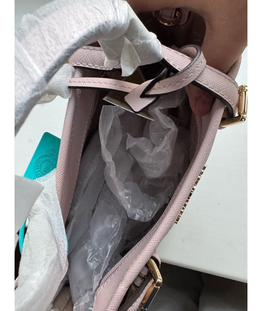 MICHAEL KORS Коралловая кожаная сумка через плечо, фото 4