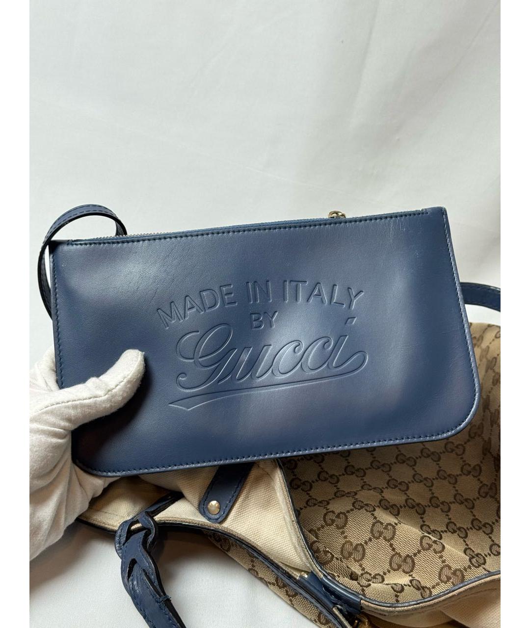 GUCCI Бежевая тканевая сумка с короткими ручками, фото 4