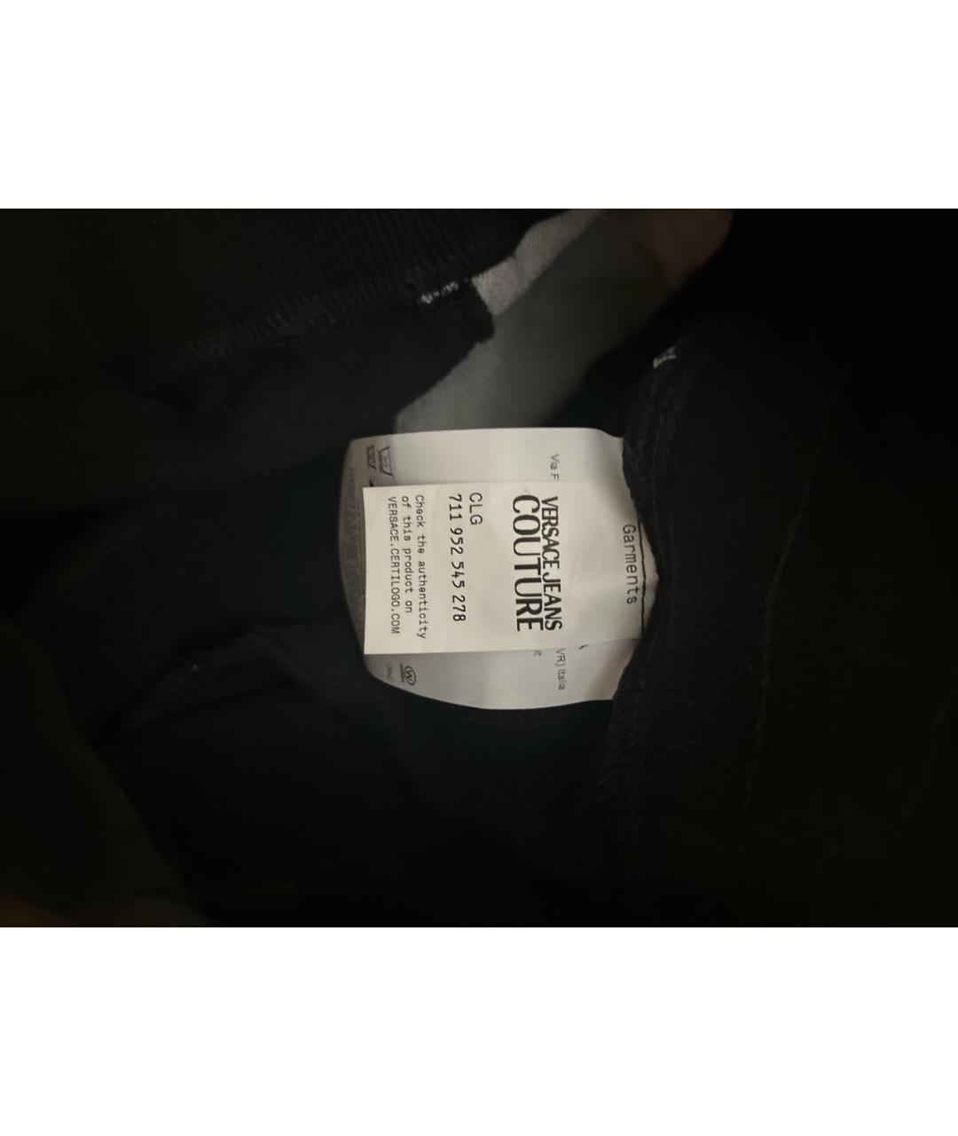 VERSACE JEANS COUTURE Черные хлопковые повседневные брюки, фото 3