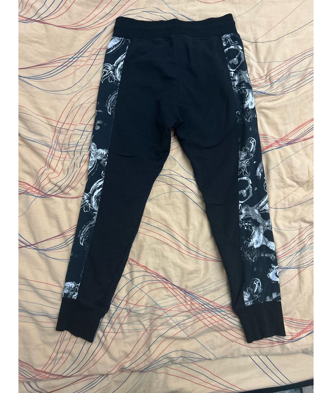 VERSACE JEANS COUTURE Черные хлопковые повседневные брюки, фото 2