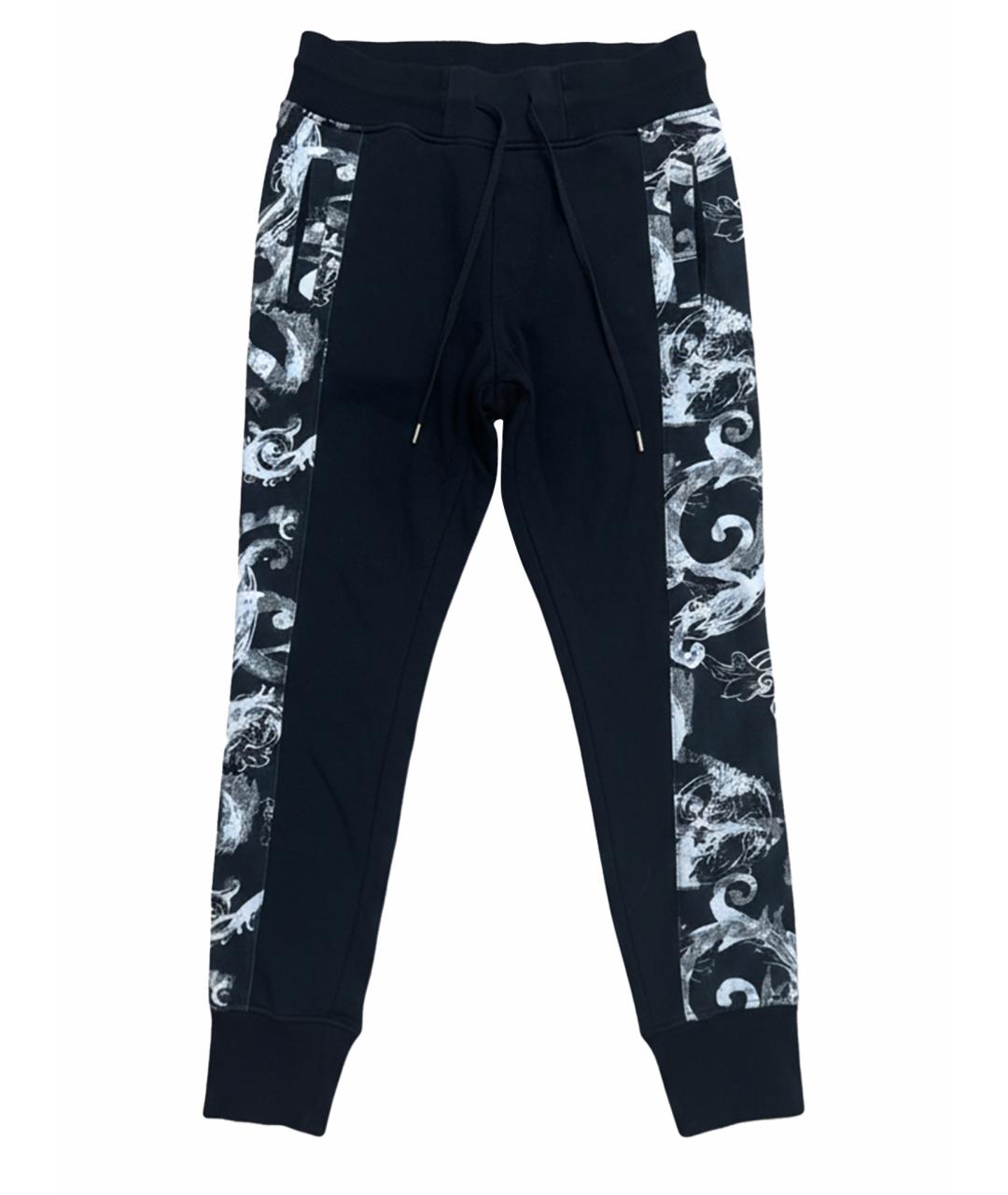 VERSACE JEANS COUTURE Черные хлопковые повседневные брюки, фото 1