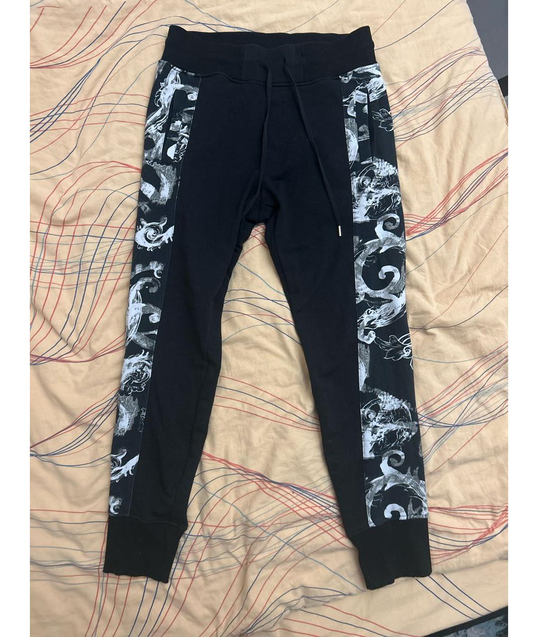 VERSACE JEANS COUTURE Черные хлопковые повседневные брюки, фото 4