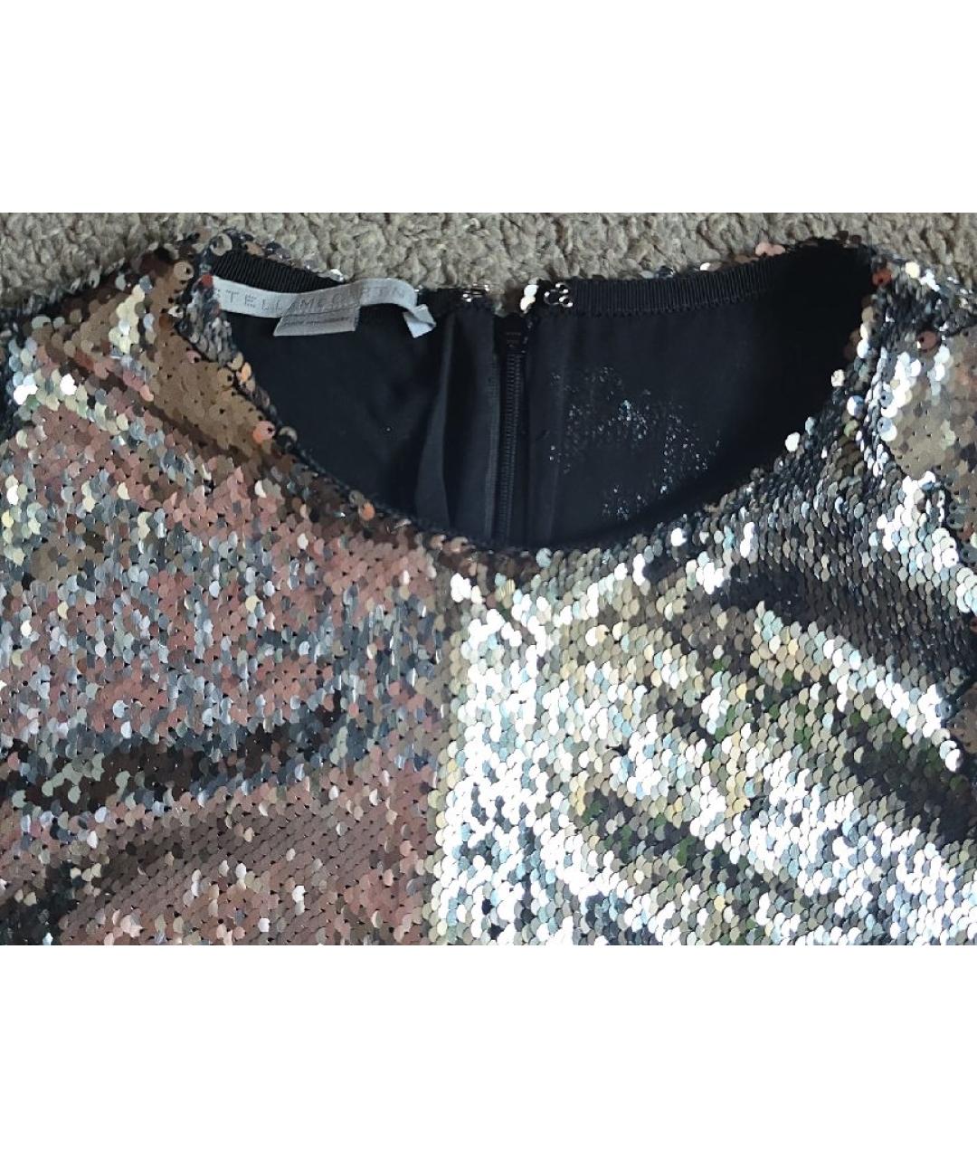 STELLA MCCARTNEY Серебряная шелковая блузы, фото 3