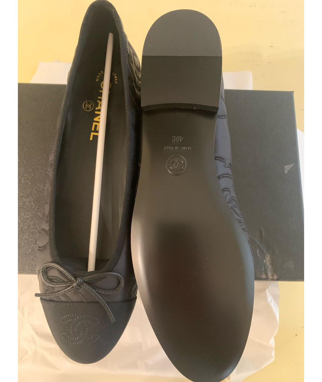 CHANEL Черные текстильные балетки, фото 3