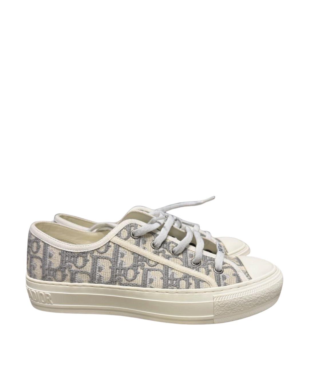 CHRISTIAN DIOR Белые текстильные кеды, фото 1