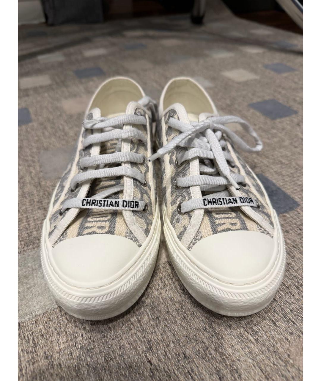 CHRISTIAN DIOR Белые текстильные кеды, фото 3