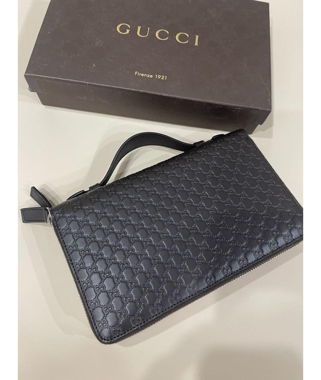 GUCCI Коричневая кожаная барсетка, фото 4