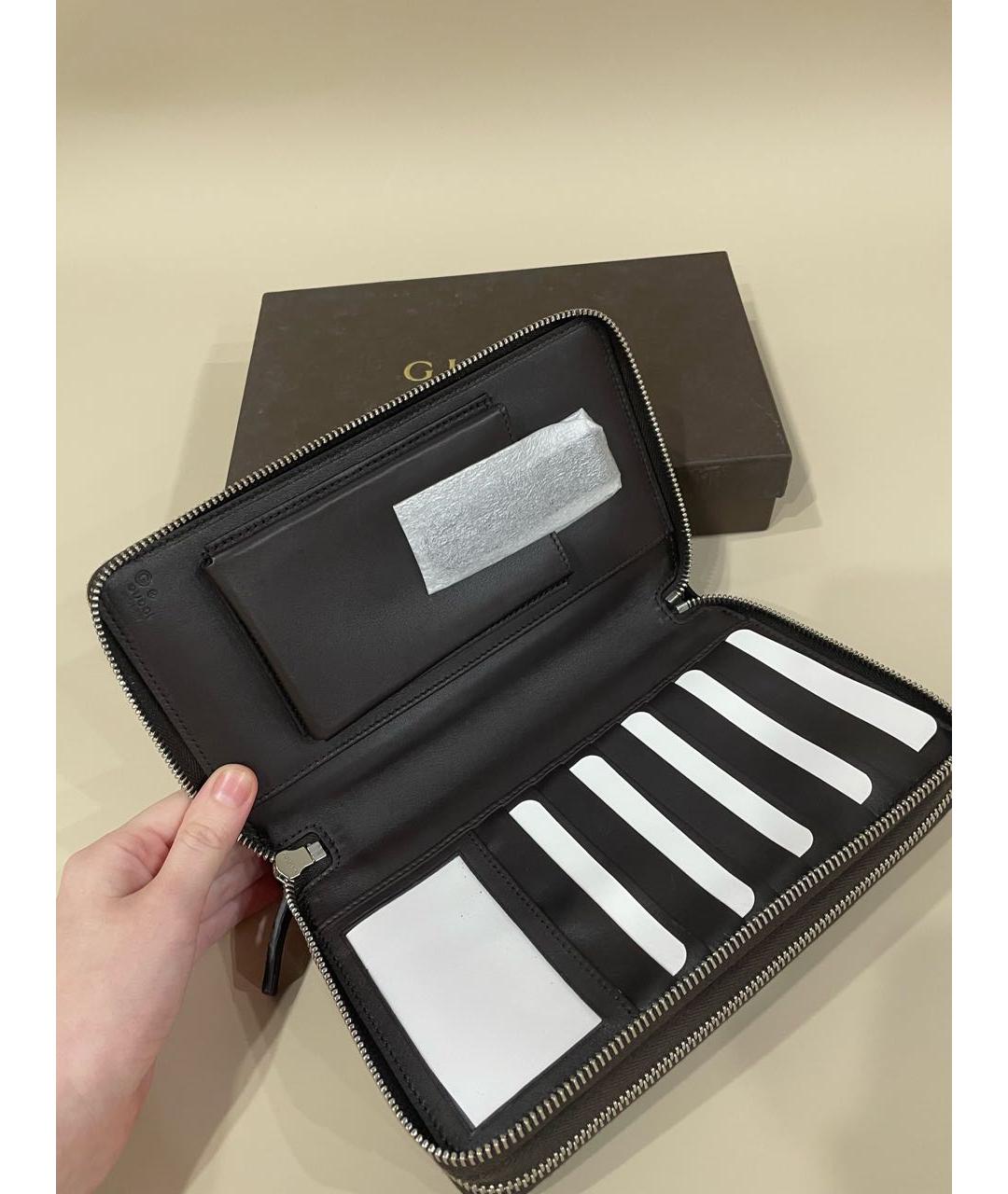 GUCCI Коричневая кожаная барсетка, фото 8