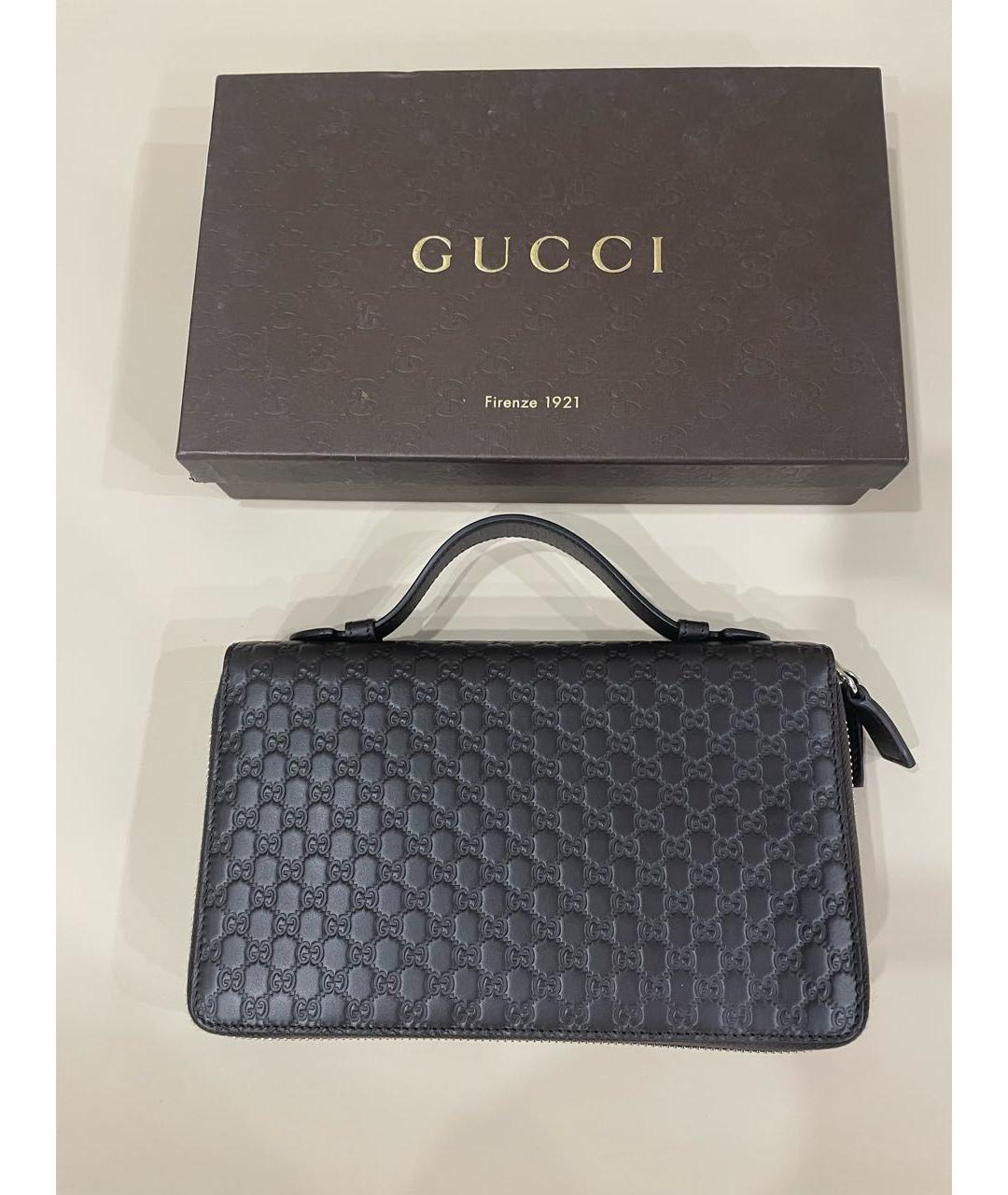 GUCCI Коричневая кожаная барсетка, фото 9