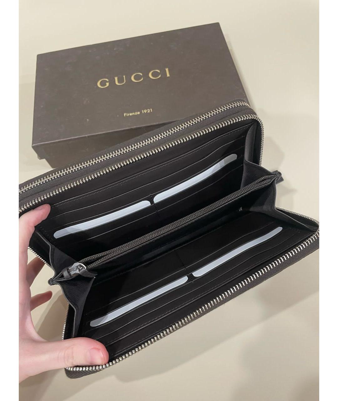 GUCCI Коричневая кожаная барсетка, фото 7