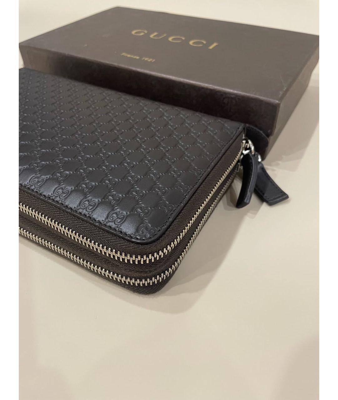 GUCCI Коричневая кожаная барсетка, фото 5