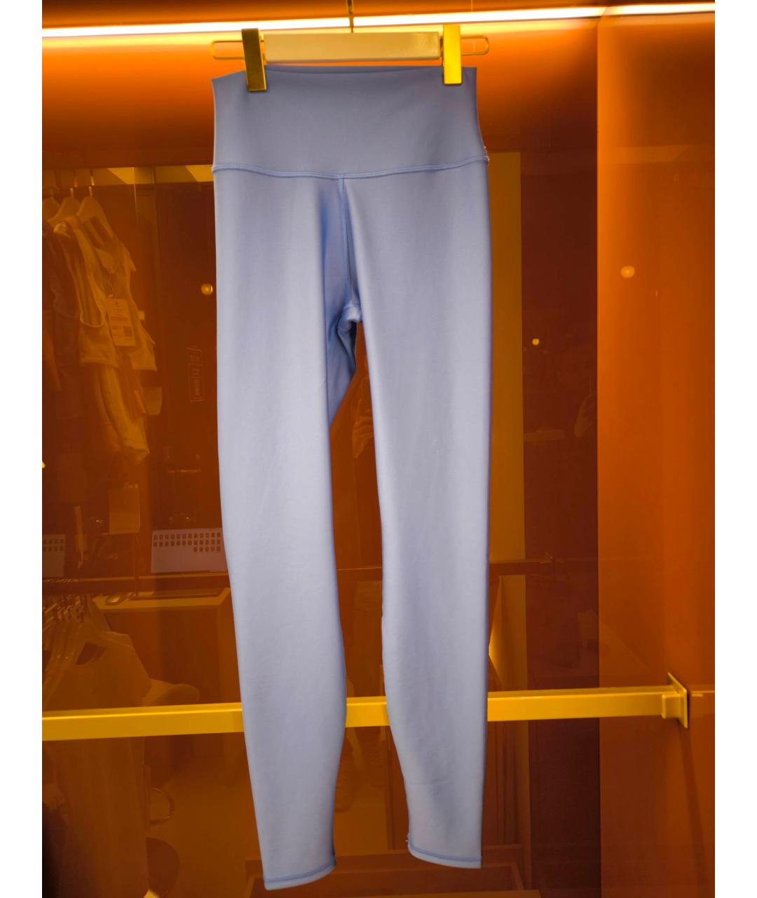 ALO YOGA Голубые синтетические леггинсы и велосипедки, фото 4