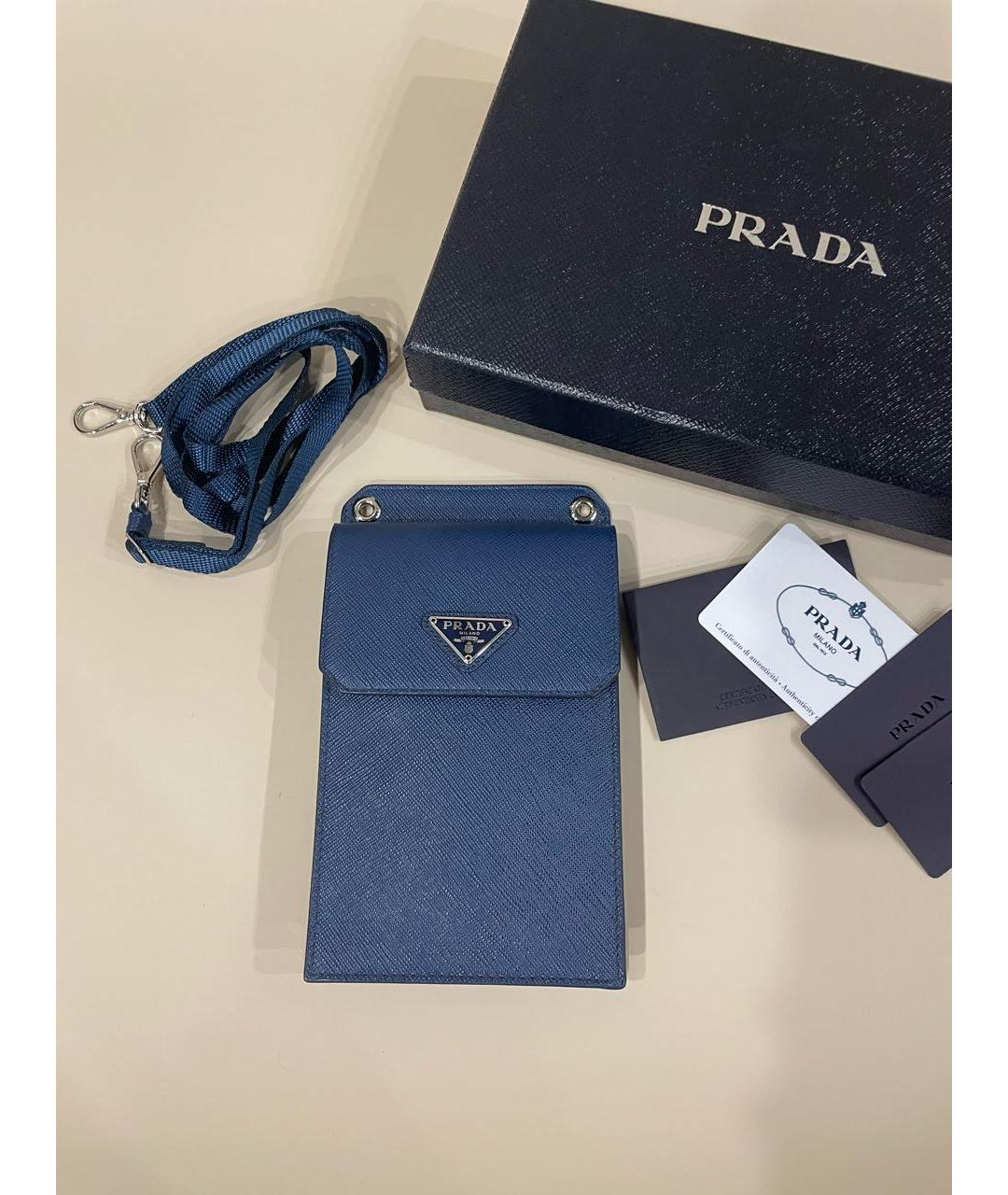 PRADA Синяя кожаная сумка на плечо, фото 9