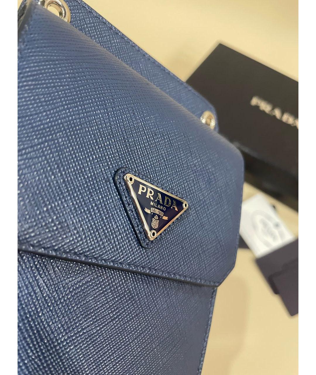 PRADA Синяя кожаная сумка на плечо, фото 4