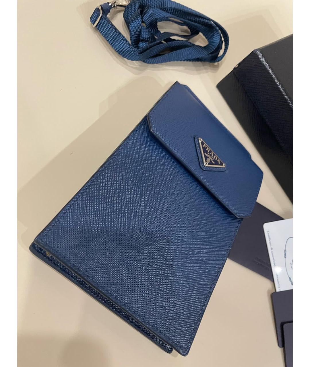 PRADA Синяя кожаная сумка на плечо, фото 2