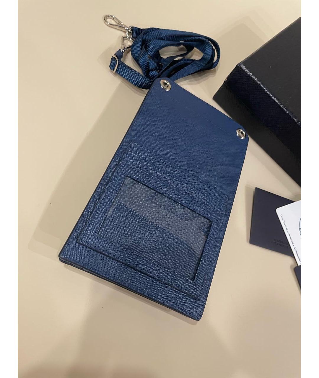 PRADA Синяя кожаная сумка на плечо, фото 6