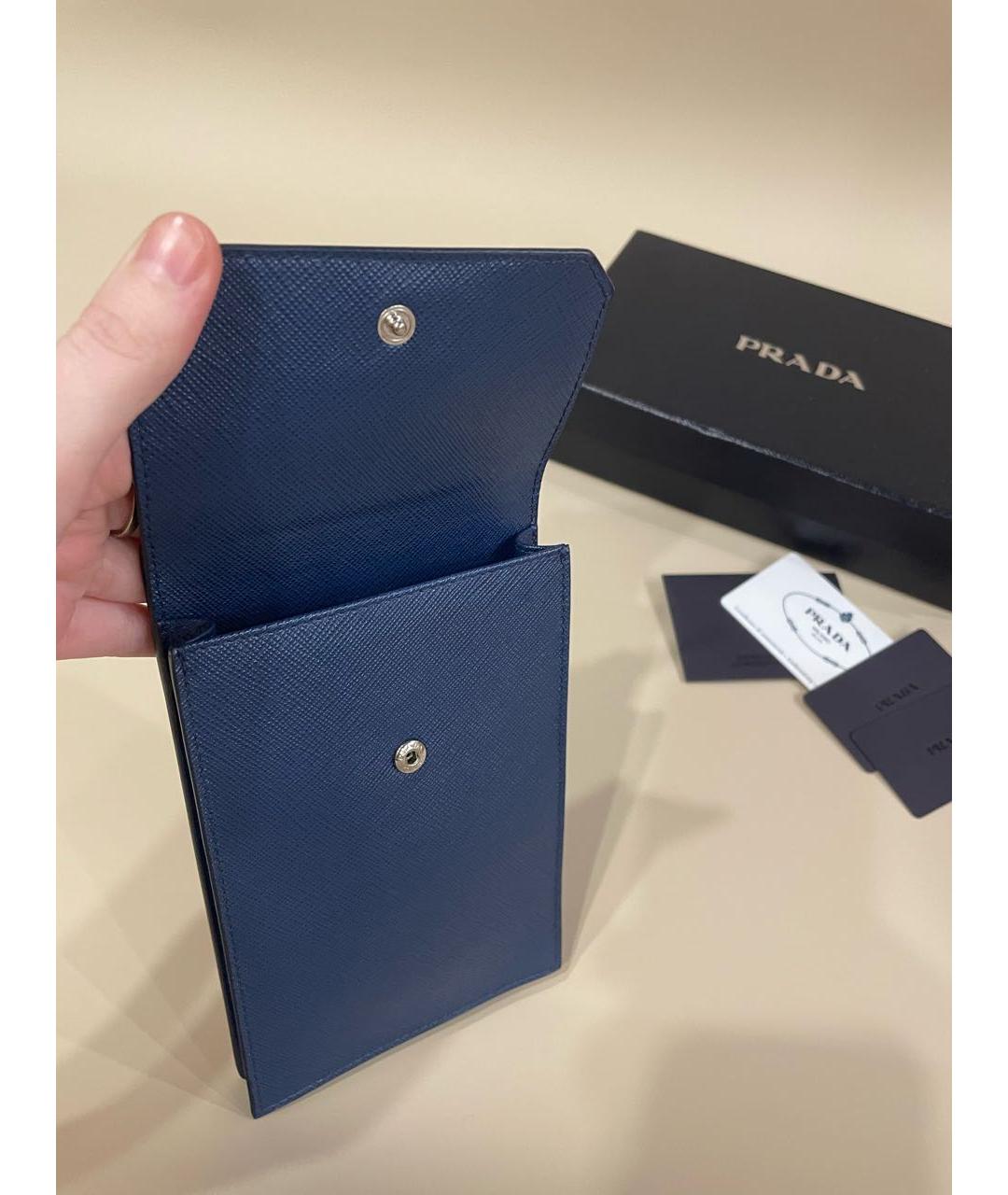 PRADA Синяя кожаная сумка на плечо, фото 7