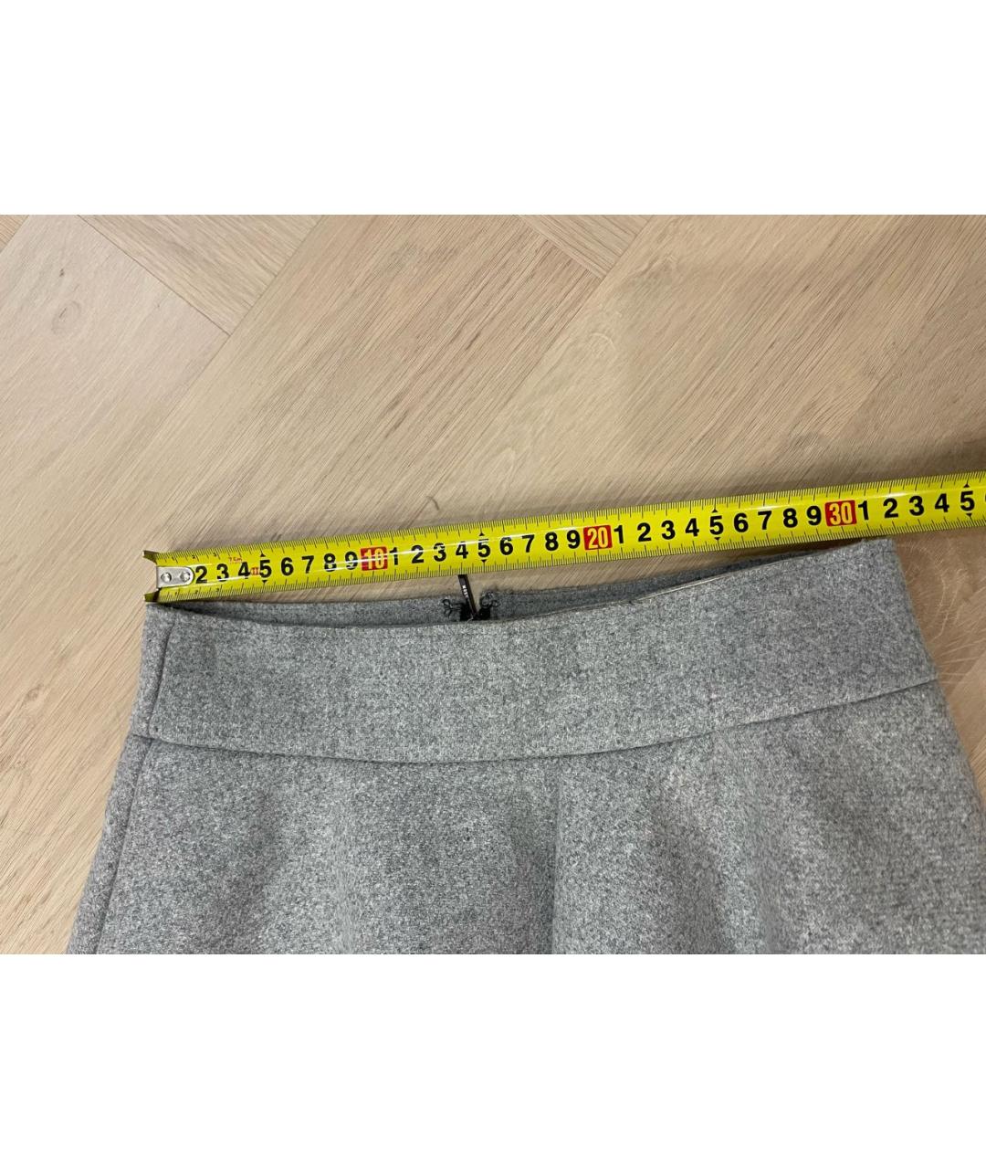 MSGM Серая шерстяная юбка миди, фото 5
