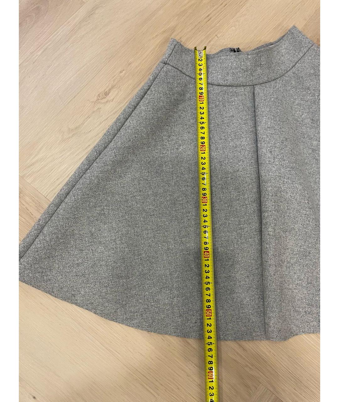 MSGM Серая шерстяная юбка миди, фото 6