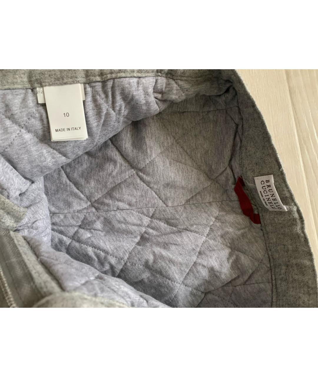 BRUNELLO CUCINELLI Серые шерстяные брюки и шорты, фото 5