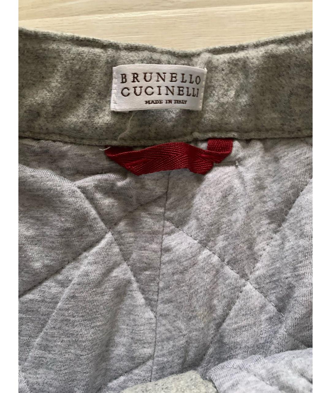 BRUNELLO CUCINELLI Серые шерстяные брюки и шорты, фото 4