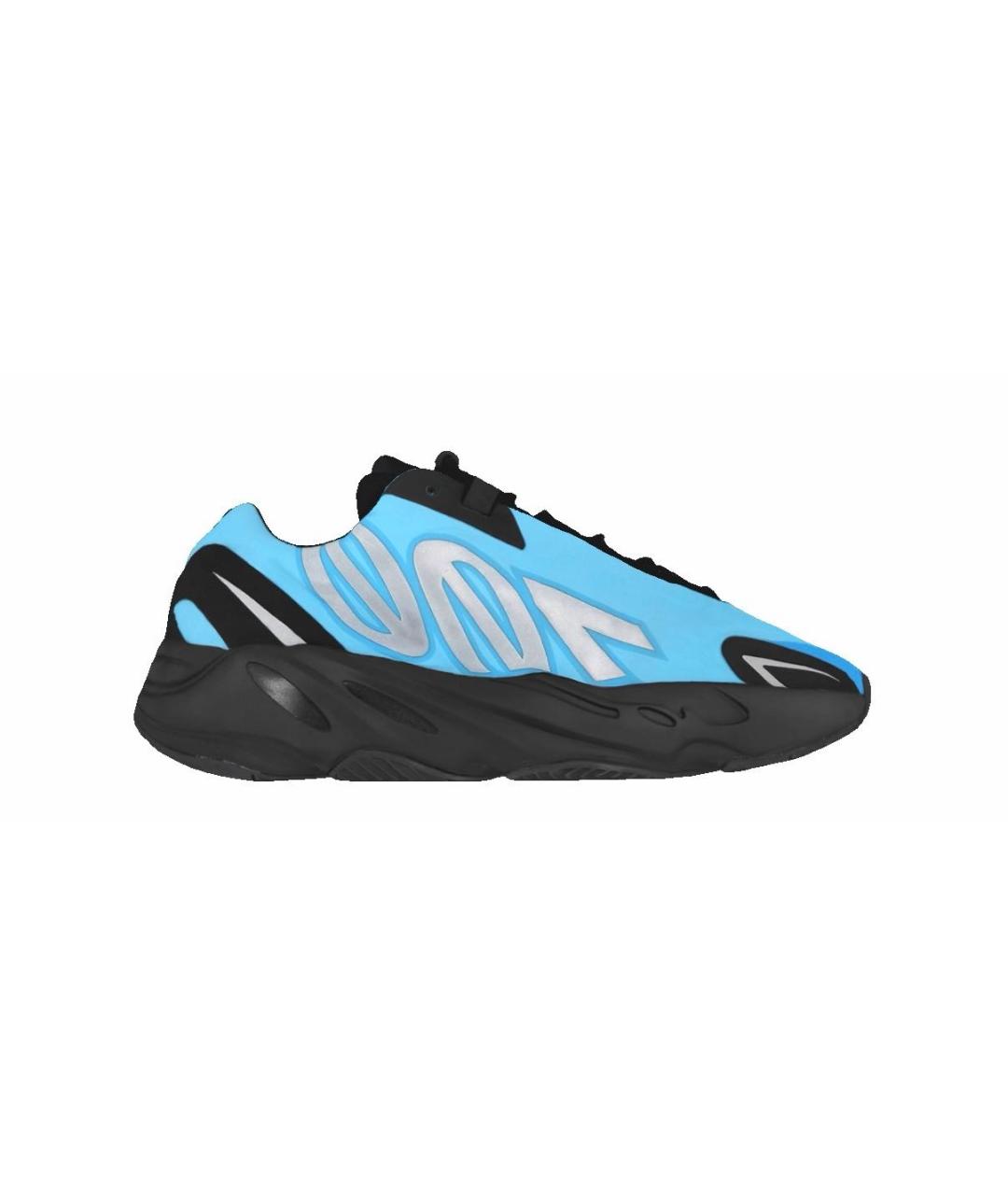 ADIDAS YEEZY Синие текстильные низкие кроссовки / кеды, фото 1