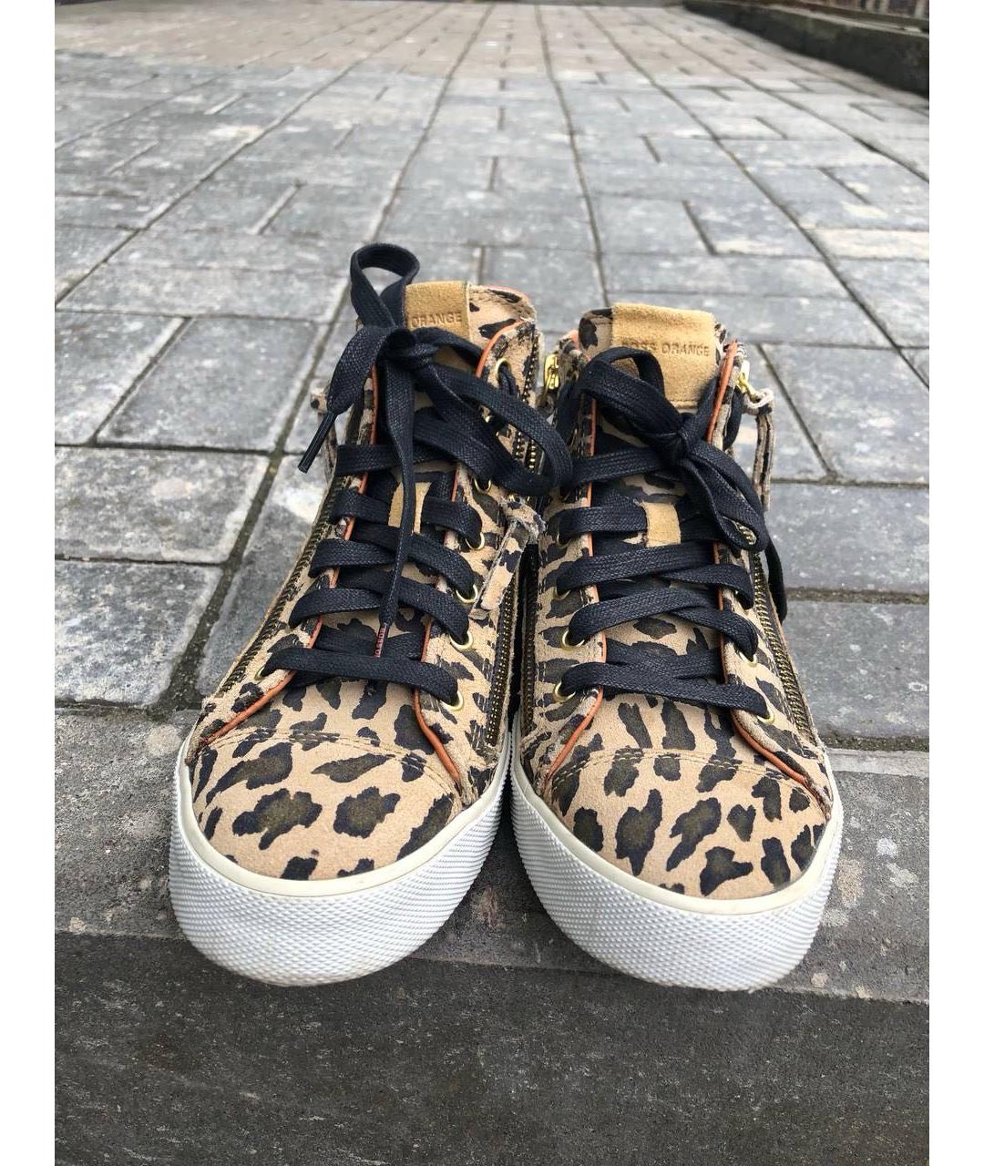 HUGO BOSS Коричневые кожаные кеды, фото 2