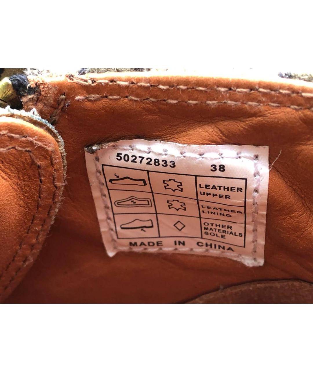 HUGO BOSS Коричневые кожаные кеды, фото 4