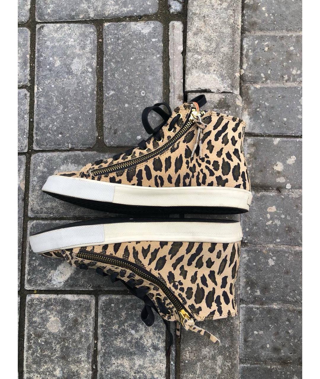 HUGO BOSS Коричневые кожаные кеды, фото 5