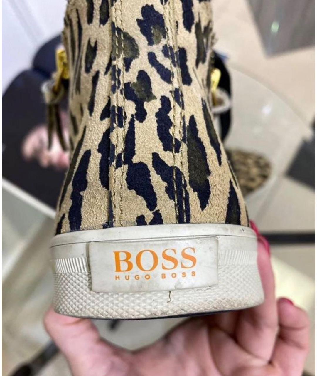 HUGO BOSS Коричневые кожаные кеды, фото 8