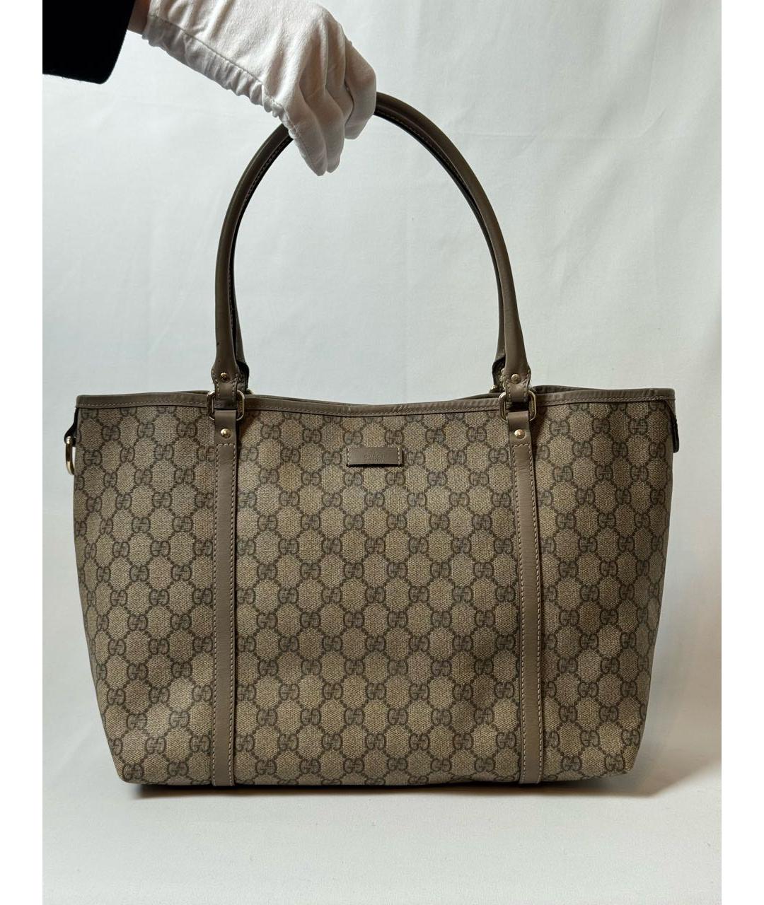 GUCCI Бежевая кожаная сумка с короткими ручками, фото 9